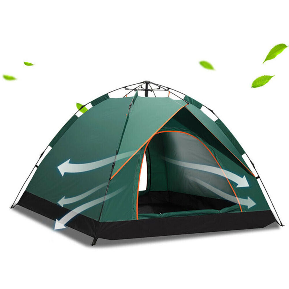 2-3 Man Automatic Instant Double Layer Pop up Camping Tent Waterproof Outdoor UK