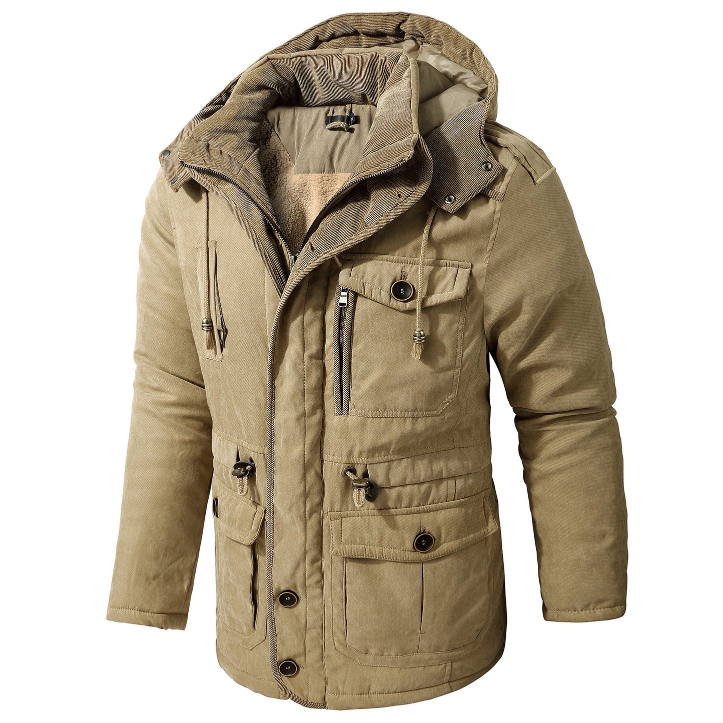 Men's Fleece-lined Cotton-padded Jacket