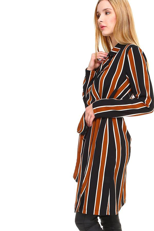 Multi Stripe Long Blazer