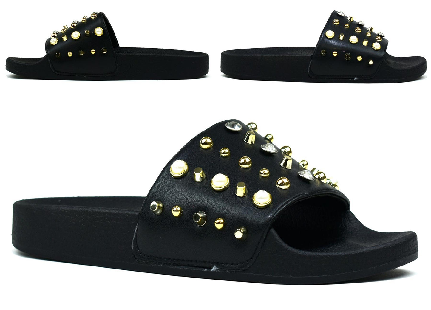 Stud Sliders Black and White