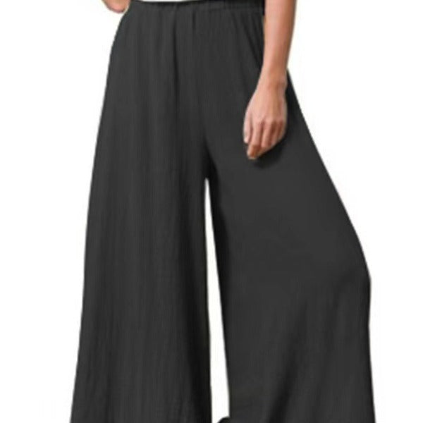 Women's Cotton And Linen Loose Wide-leg Pants Oversized Casual Trousers