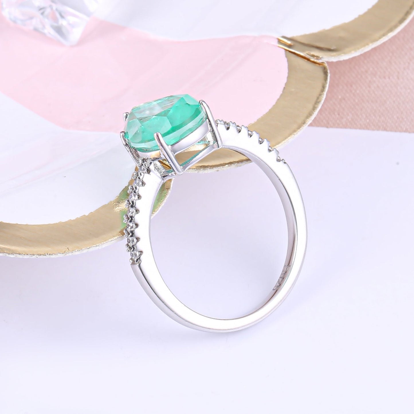 Classic pear shape tourmaline paraiba ring