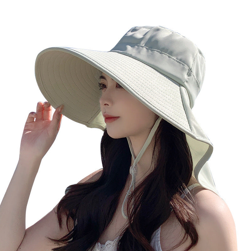 Sun Hat Big Brim Cover Face Summer UV Protection Shawl Bucket Hat Sun Protection Hat