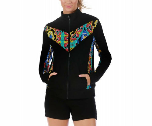 InstantFigure Activewear Printed Jacket W/Contrast Trim 144029