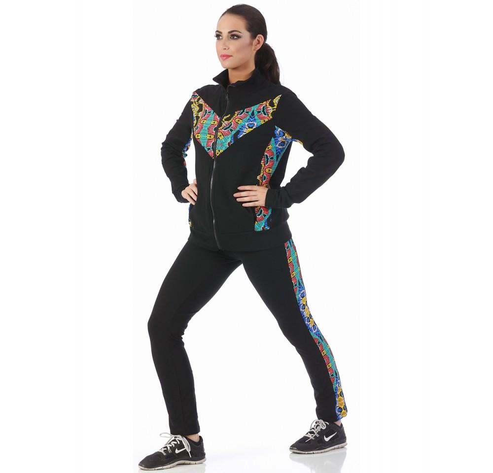 InstantFigure Activewear Printed Jacket W/Contrast Trim 144029