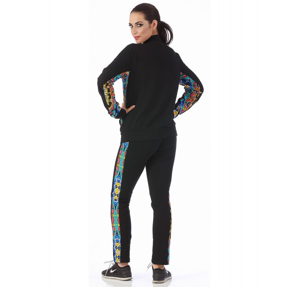 InstantFigure Activewear Printed Jacket W/Contrast Trim 144029