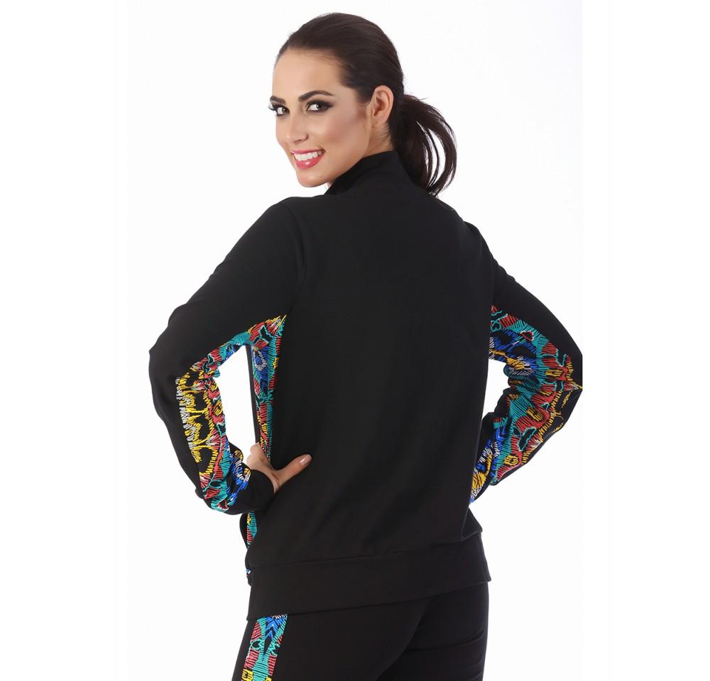 InstantFigure Activewear Printed Jacket W/Contrast Trim 144029