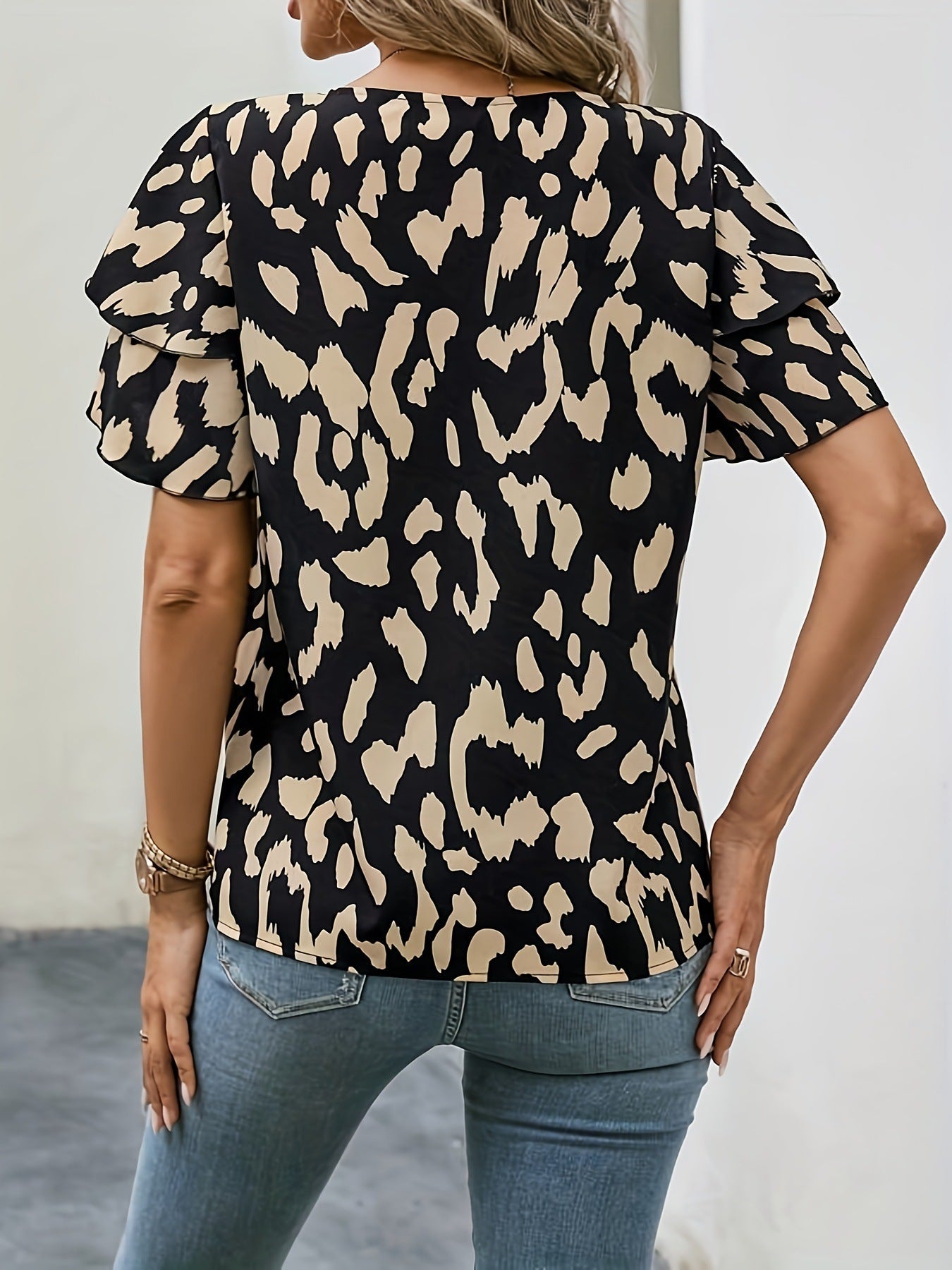 Printed Butterfly Sleeve Shirt