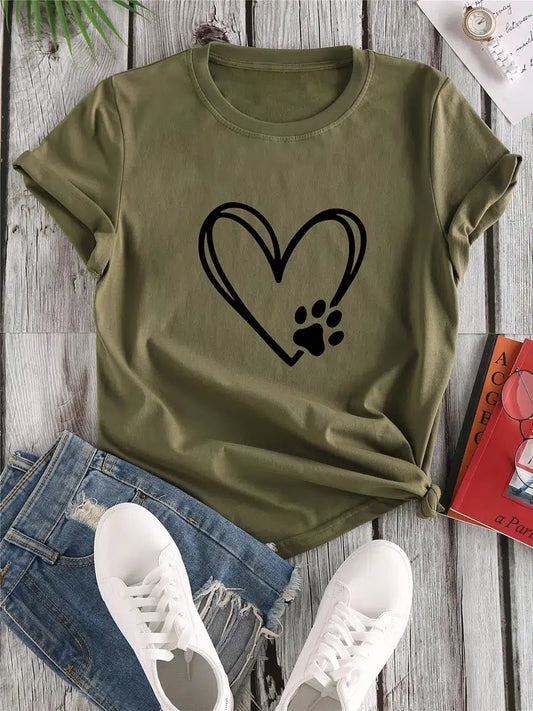 HEART PAW PRINT T-SHIRT