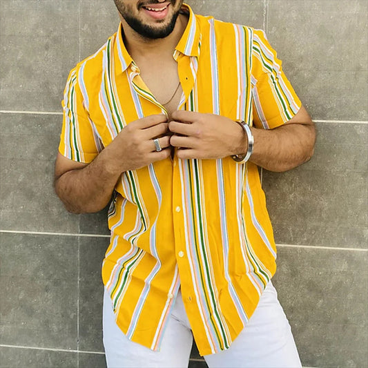 Men's Vintage Summer Stripped Shirt