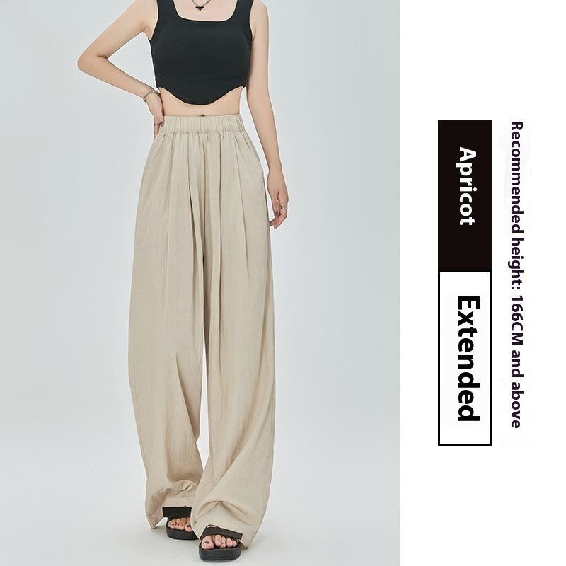 Thin High Waist Loose Casual Ice Silk Wide-leg Pants