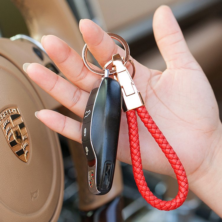 Ultra-Strong Braided Leather Keychain