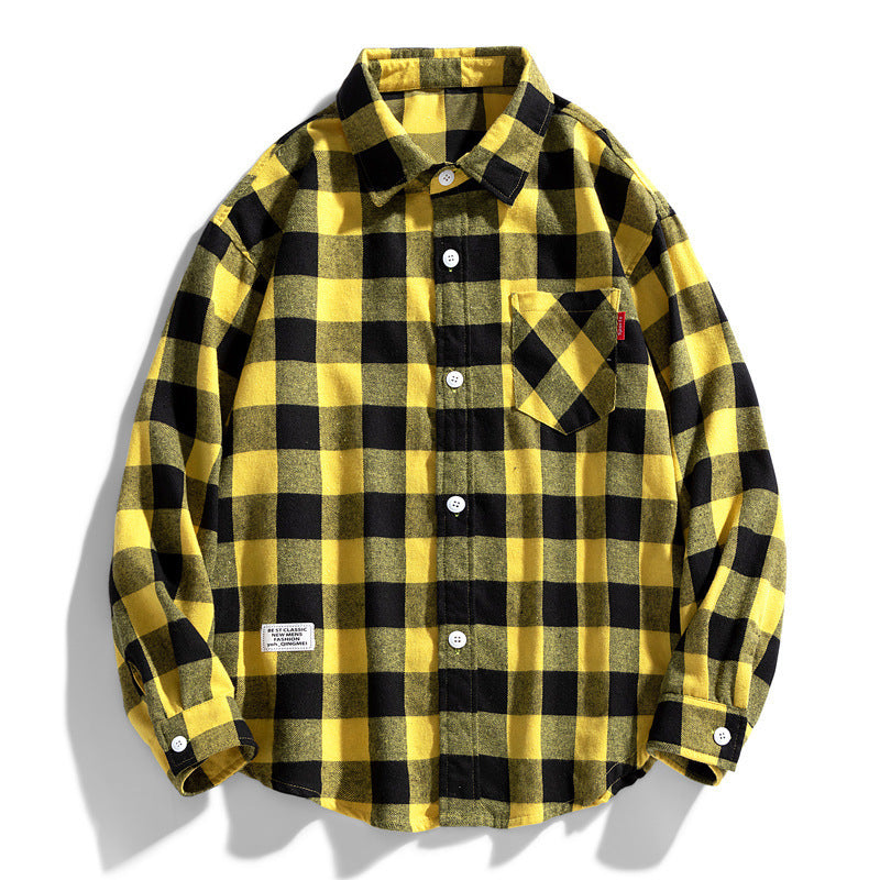 Youth Loose Fashion Large Plaid Shirt