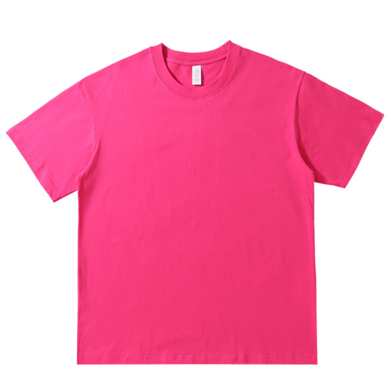 Round Neck Solid Colour Cotton T-shirt