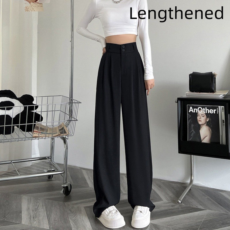 Ice Silk Wide-leg Pants Women's High Waist Drooping Suit Pants