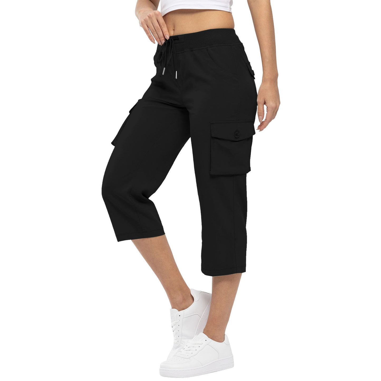 Women's High Waist Drawstring Pocket Loose Pants