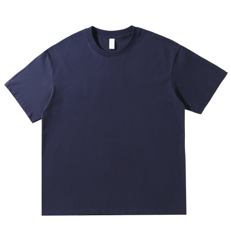 Round Neck Solid Colour Cotton T-shirt