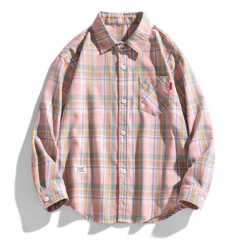 Youth Loose Fashion Large Plaid Shirt