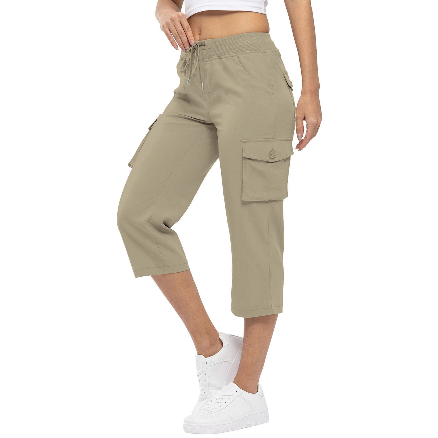 Women's High Waist Drawstring Pocket Loose Pants