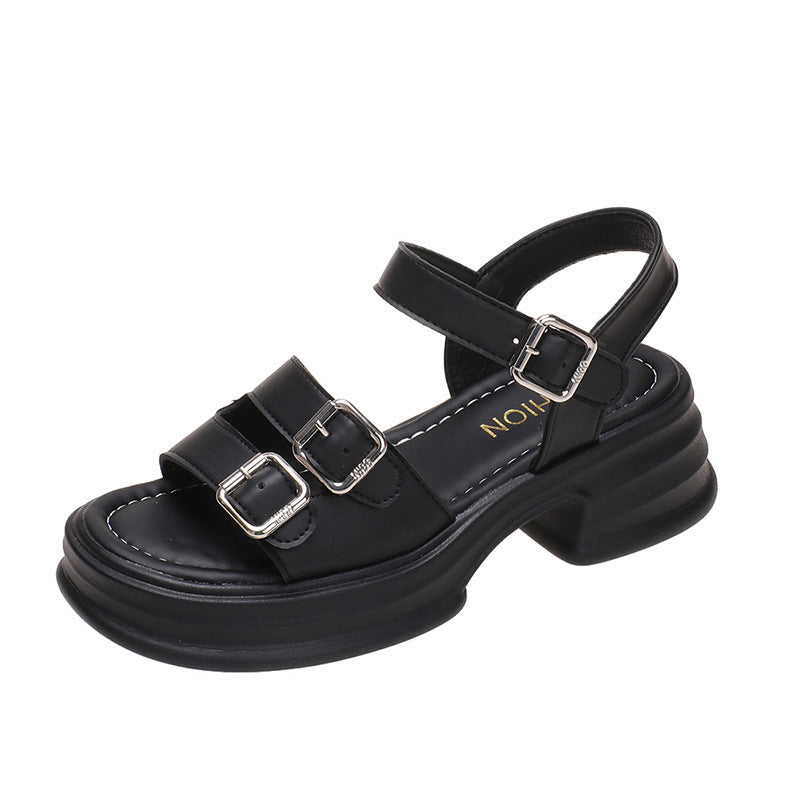 Summer New All-Match Platform Beach Shoes Strap Roman Sandals