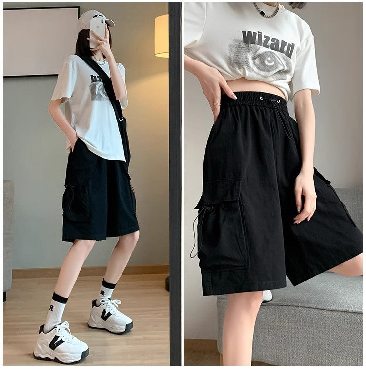 Women's Casual Sports Loose Wide Leg Middle Pants