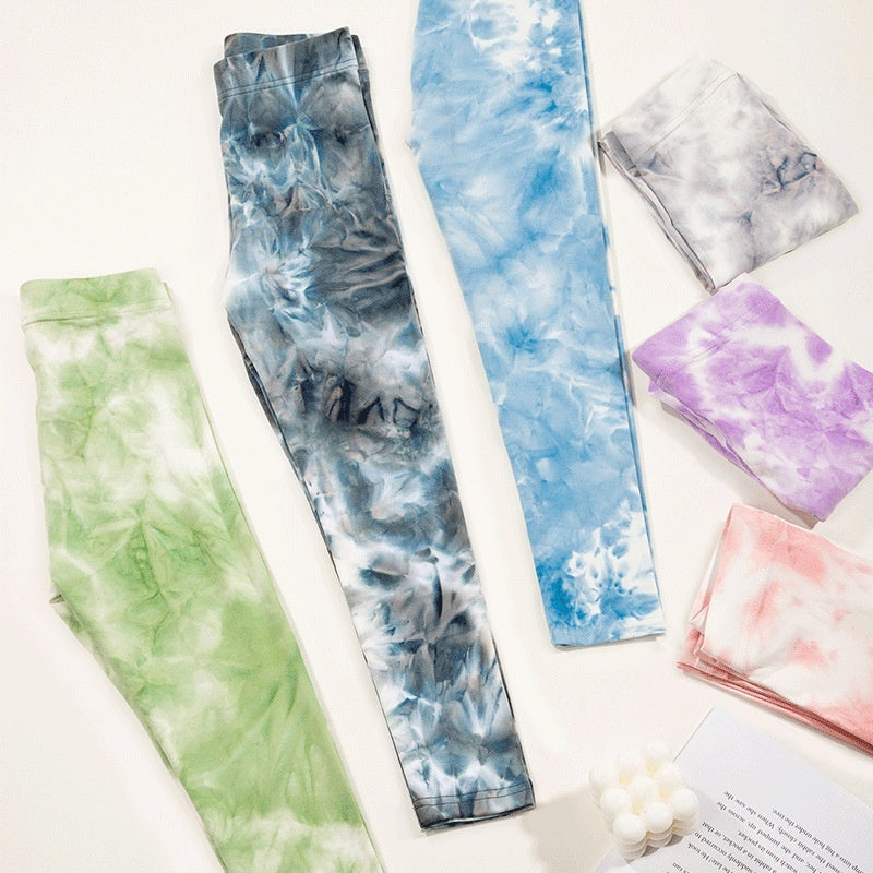 Girl's Pants Leisure Tie-dyed Leggings Children's Pants Outer Wear Sports Tights