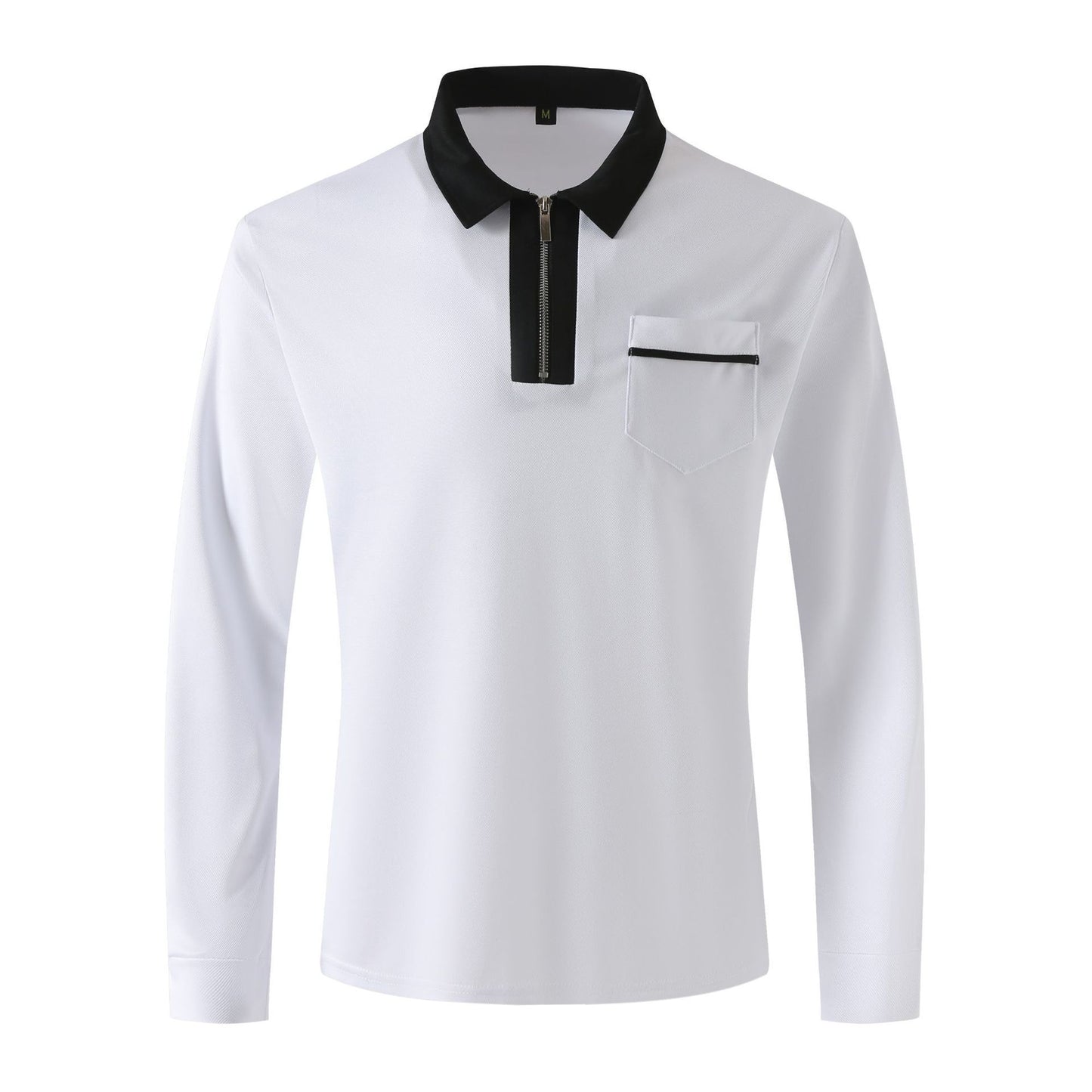 Mens Long Sleeve Zipper Polo Shirts