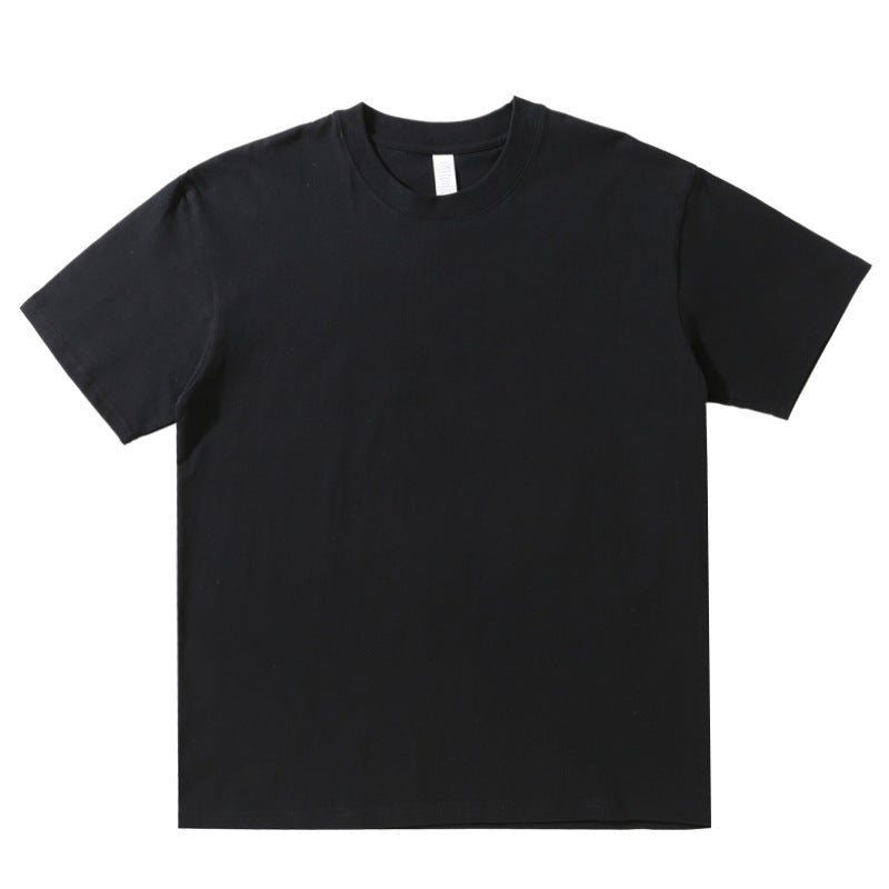 Round Neck Solid Colour Cotton T-shirt