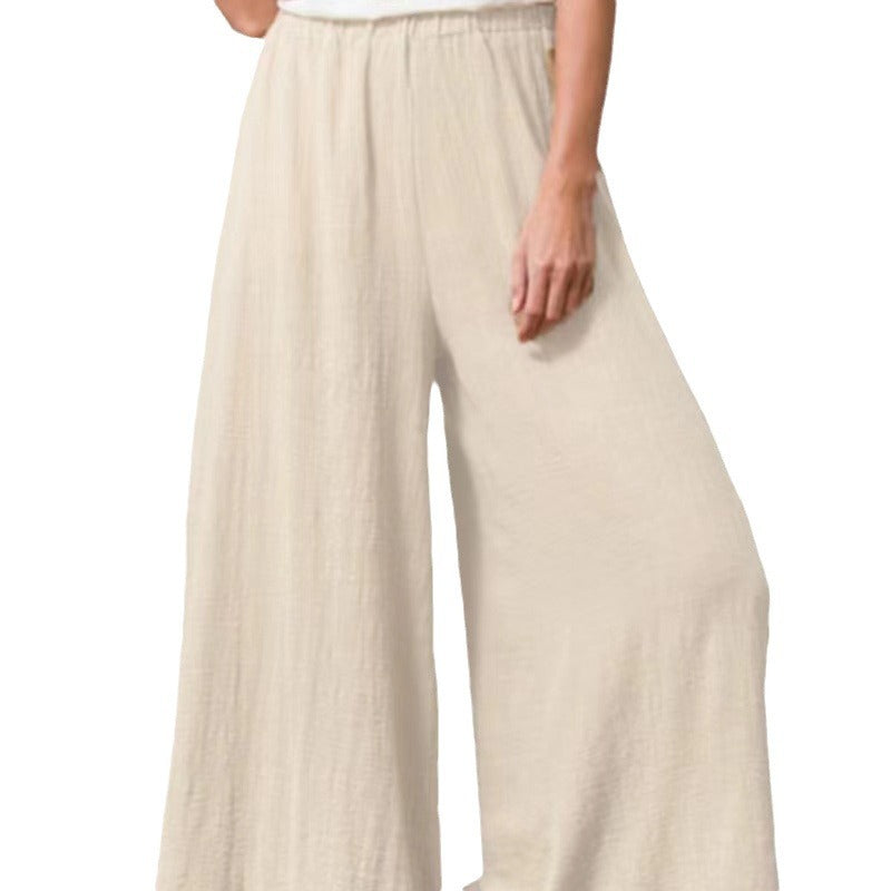 Women's Cotton And Linen Loose Wide-leg Pants Oversized Casual Trousers