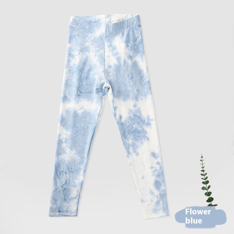 Girl's Pants Leisure Tie-dyed Leggings Children's Pants Outer Wear Sports Tights