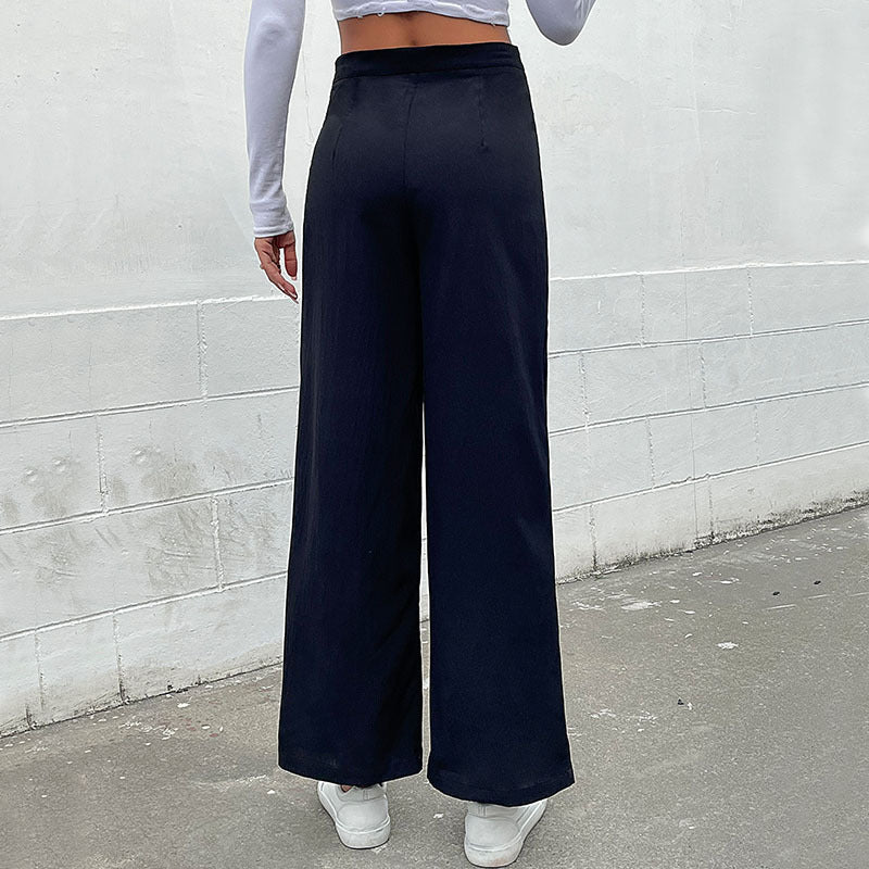 Women's Slim Fit Solid Color Casual Pants