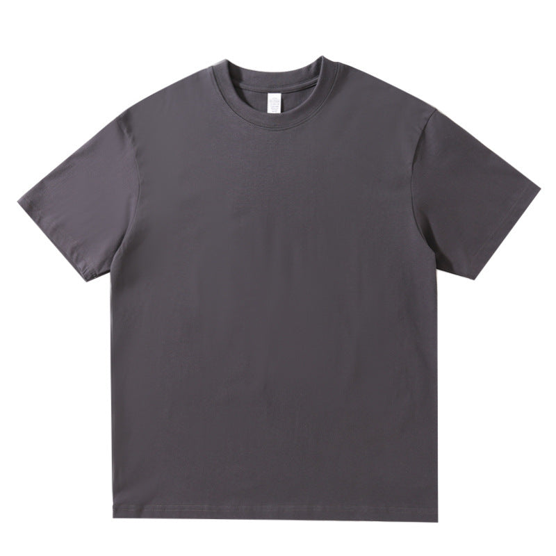 Round Neck Solid Colour Cotton T-shirt