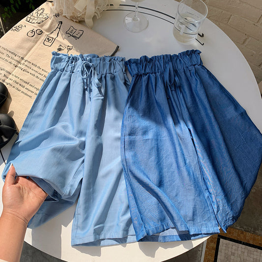 Girls' Pants Summer Thin Wide-leg Pants Ins Lyocell Denim