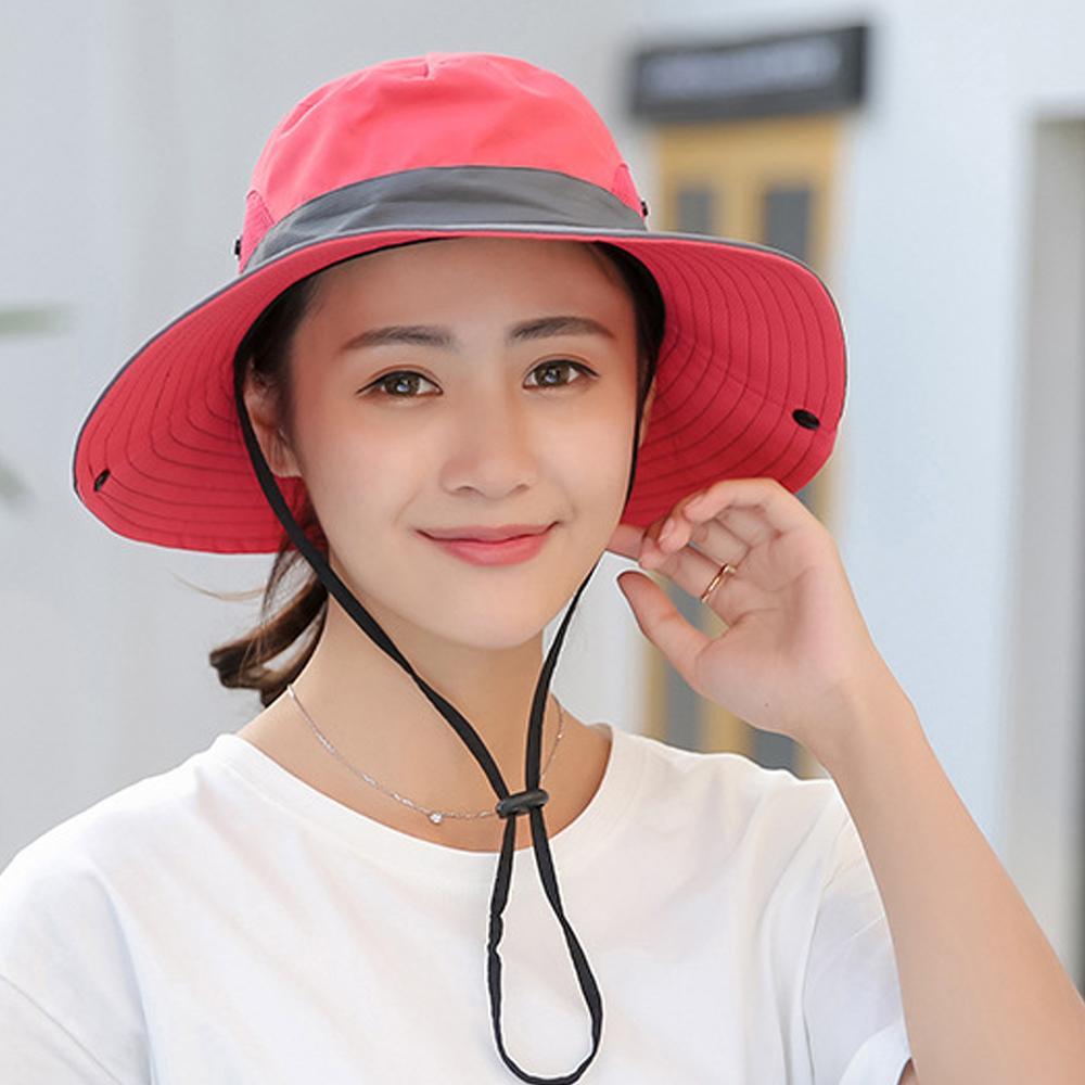 Womens UV Protection Wide Brim Sun Hats Cooling Mesh Ponytail Hole Cap