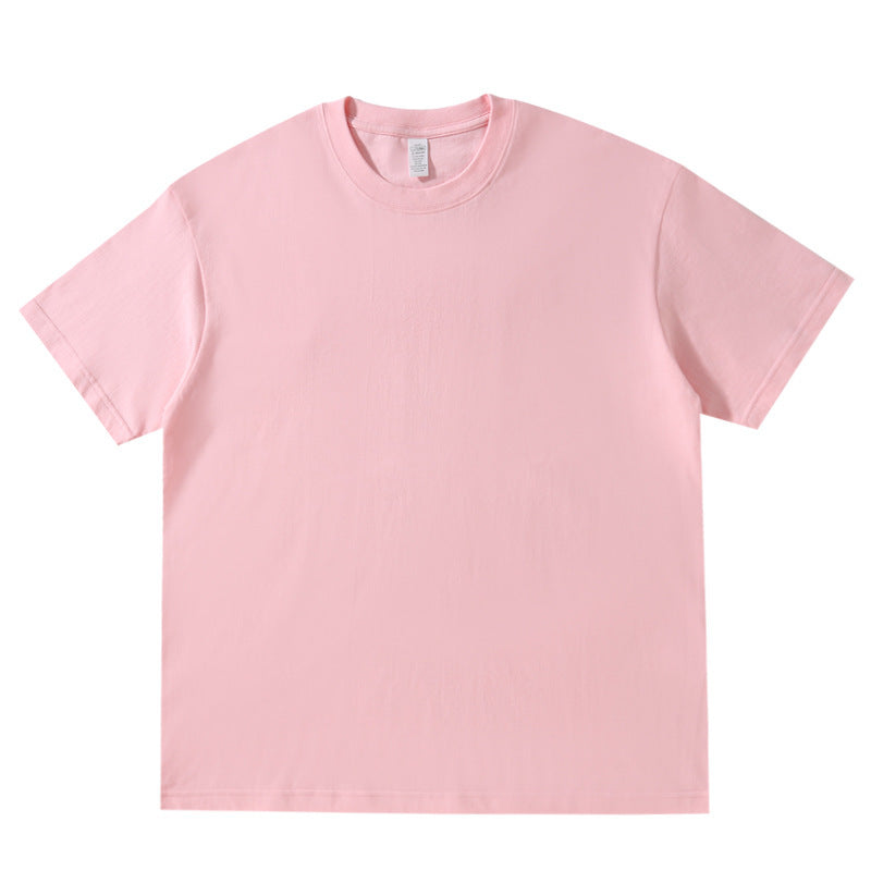 Round Neck Solid Colour Cotton T-shirt