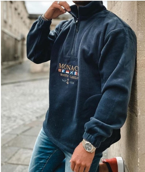 Embroidered Thick Casual Men's Sweater