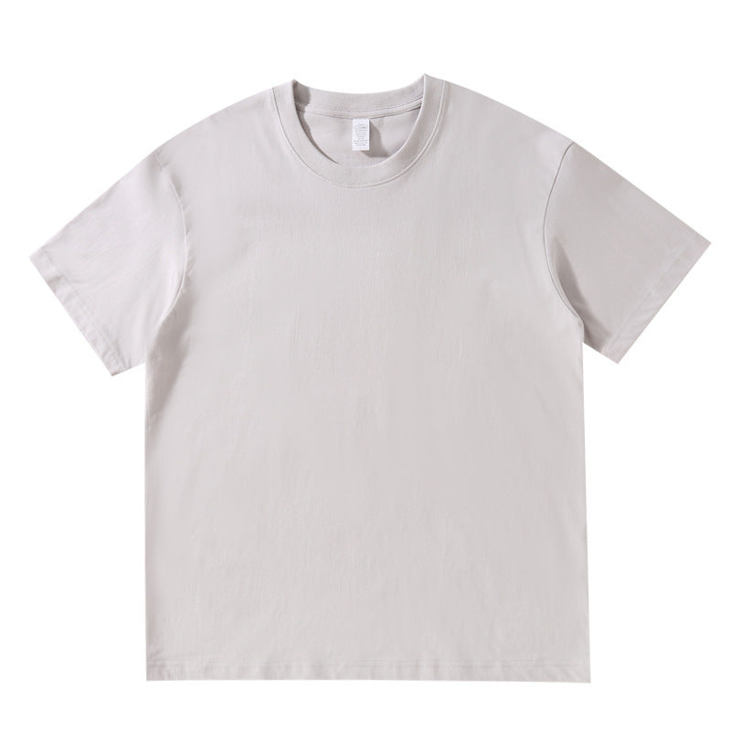 Round Neck Solid Colour Cotton T-shirt