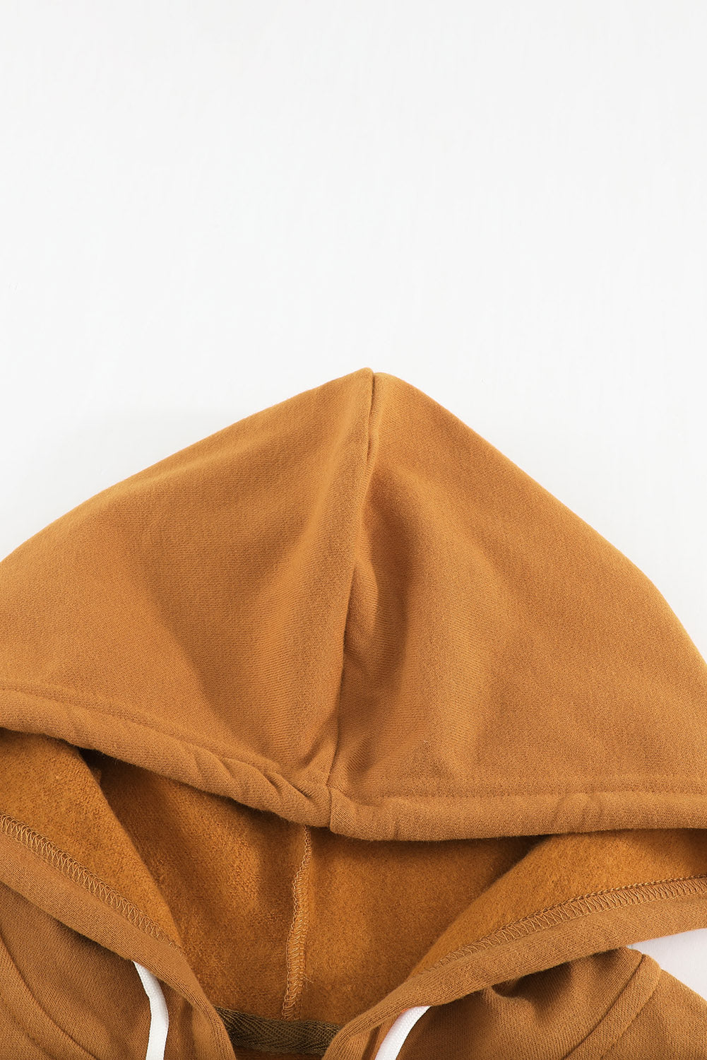 Zip-Up Pocket Drawstring Brown Hoodie Jacket