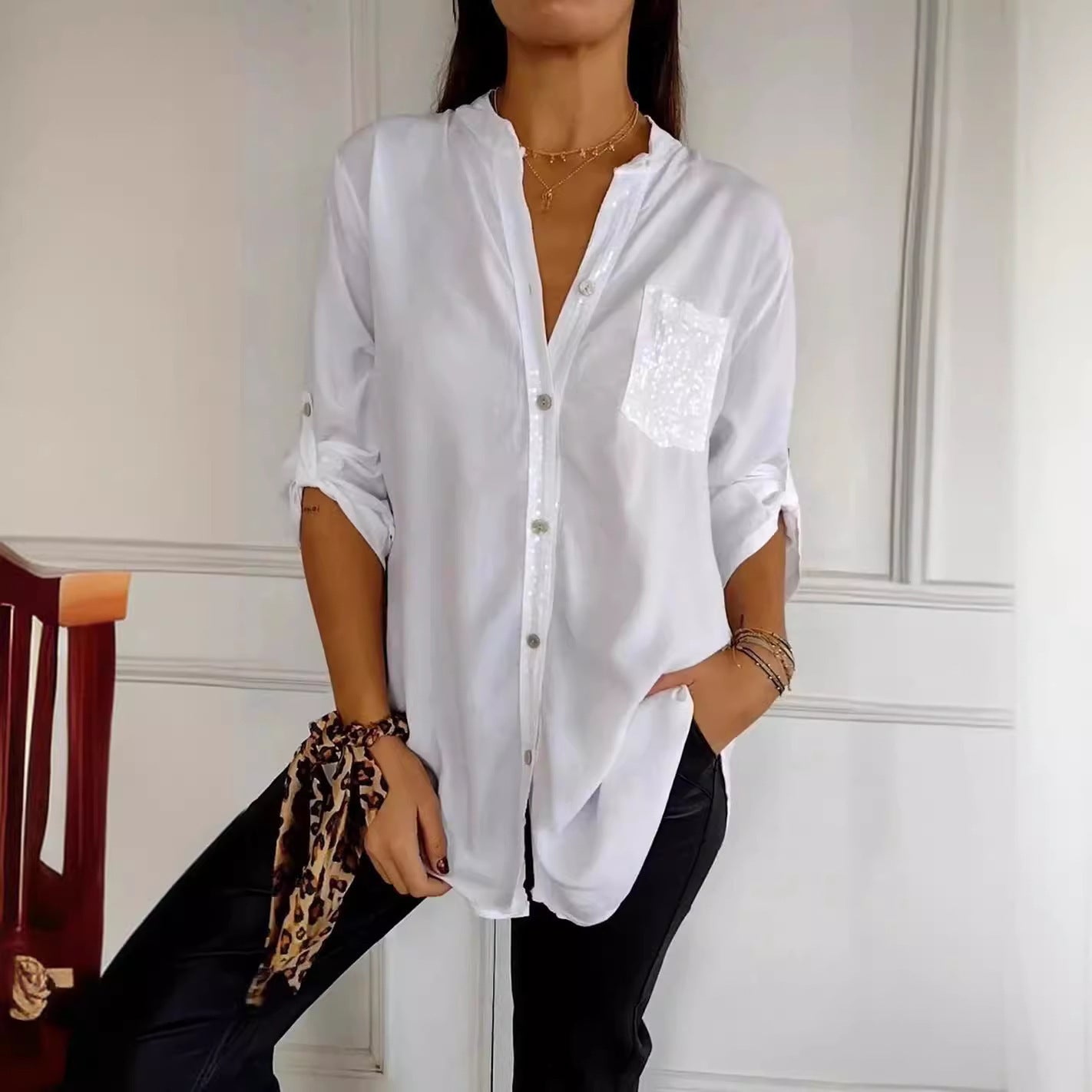 Commute Style Women's Summer Long-sleeve Casual Fashion Shirt