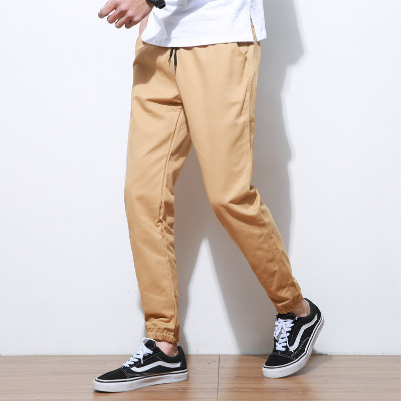 Slim fit ankle cuff trousers