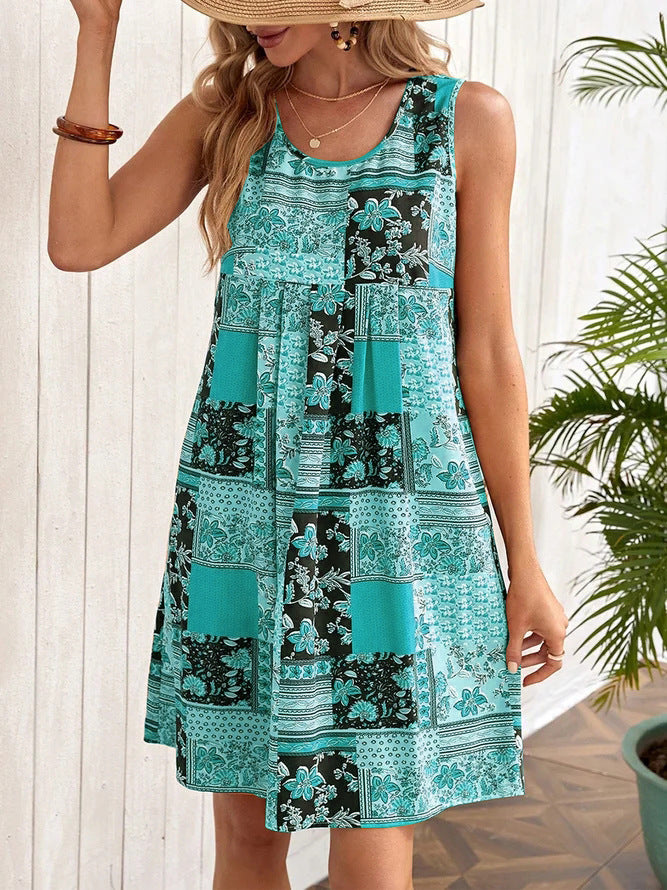 Sleeveless Printed Dress