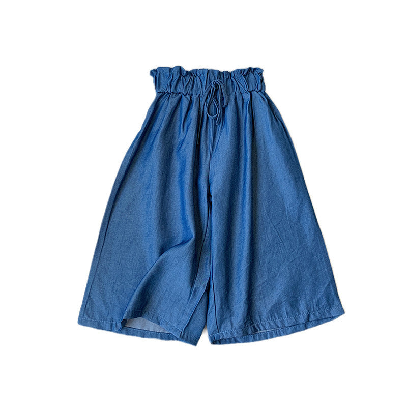 Girls' Pants Summer Thin Wide-leg Pants Ins Lyocell Denim