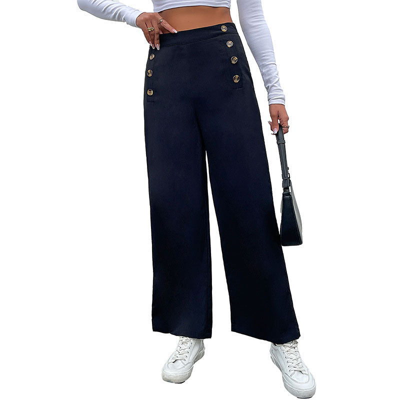 Women's Slim Fit Solid Color Casual Pants