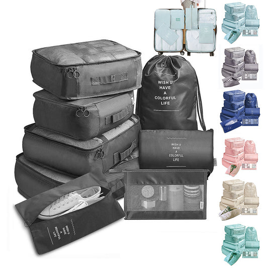 8-piece Set Luggage Divider Bags Travel Storage Clothes Underwear Shoes Organizer Packing Cube Bag