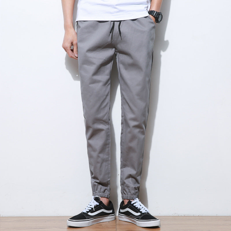 Slim fit ankle cuff trousers