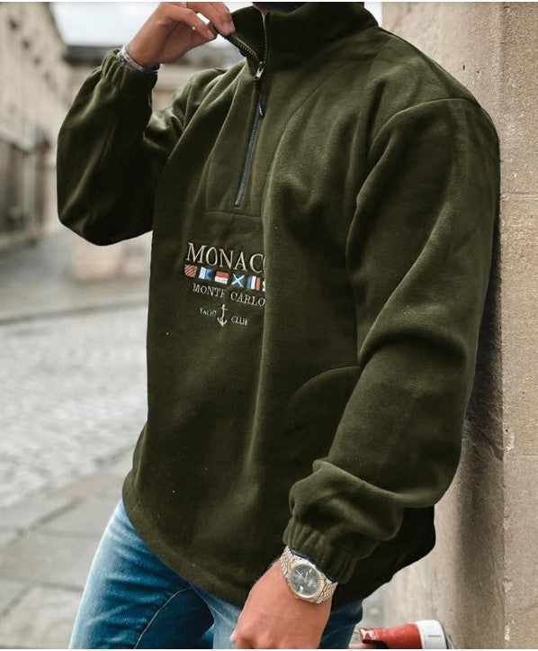 Embroidered Thick Casual Men's Sweater