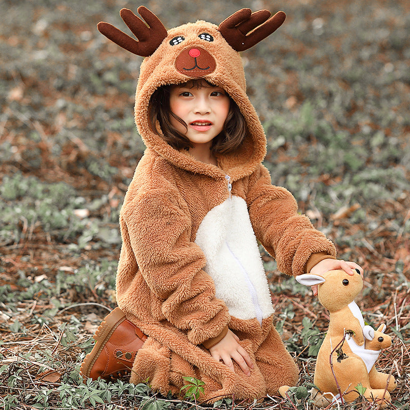 Children's Fashion Simple Animal Christmas Reindeer Elk Play Parent-child Outfit