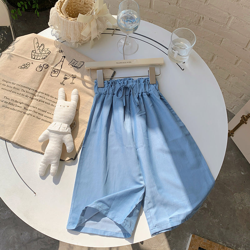 Girls' Pants Summer Thin Wide-leg Pants Ins Lyocell Denim