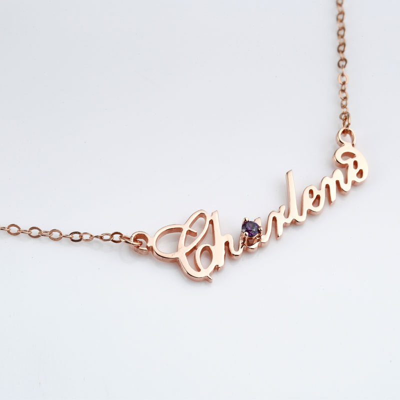 Full Silver Diamond Name Necklace