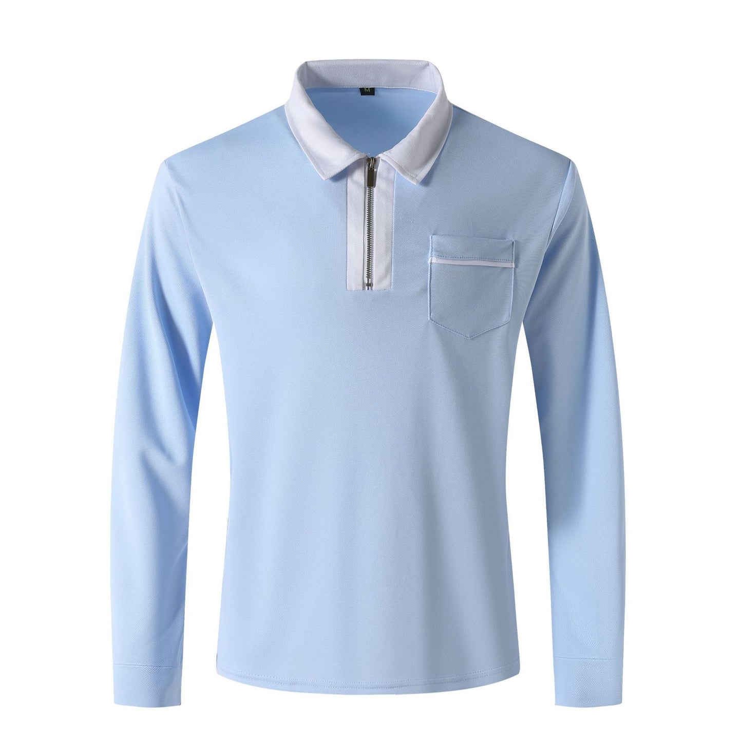 Mens Long Sleeve Zipper Polo Shirts